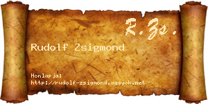 Rudolf Zsigmond névjegykártya